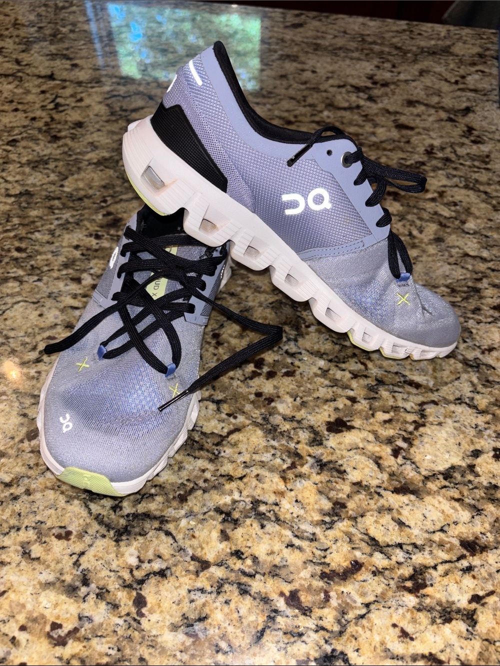 On Cloud Women’s Cloud X Sneakers in Light Purple with Black Laces
